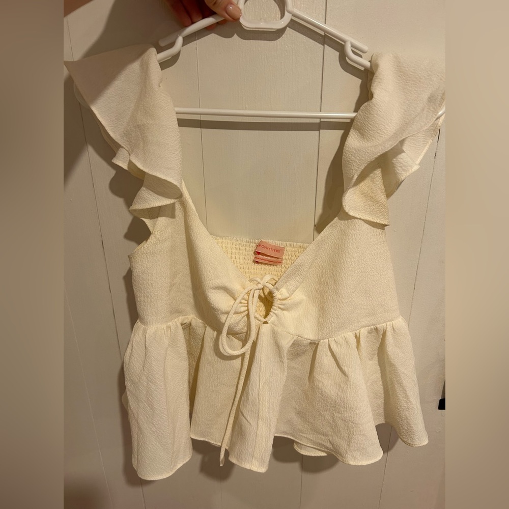 Urban outfitters cream keyhole top